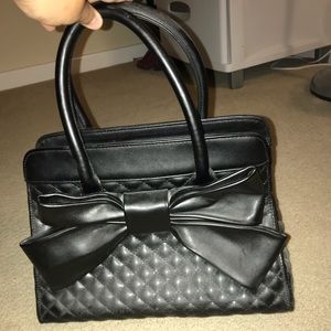 Black bow purse